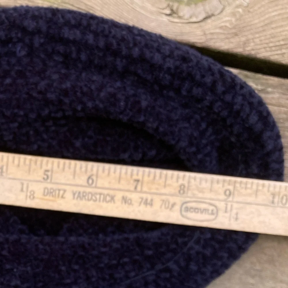HANDMADE Hat Cap Knitted Crocheted Floral  Black Turquoise One Size Stretchy